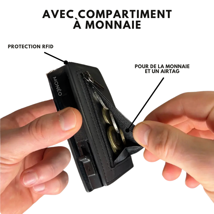 Portefeuille intelligent et compact en cuir | Monéo