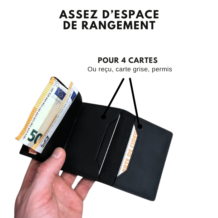 Portefeuille intelligent et compact en cuir | Monéo