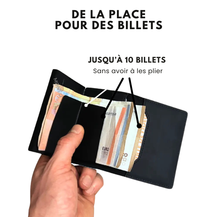 Portefeuille intelligent et compact en cuir | Monéo