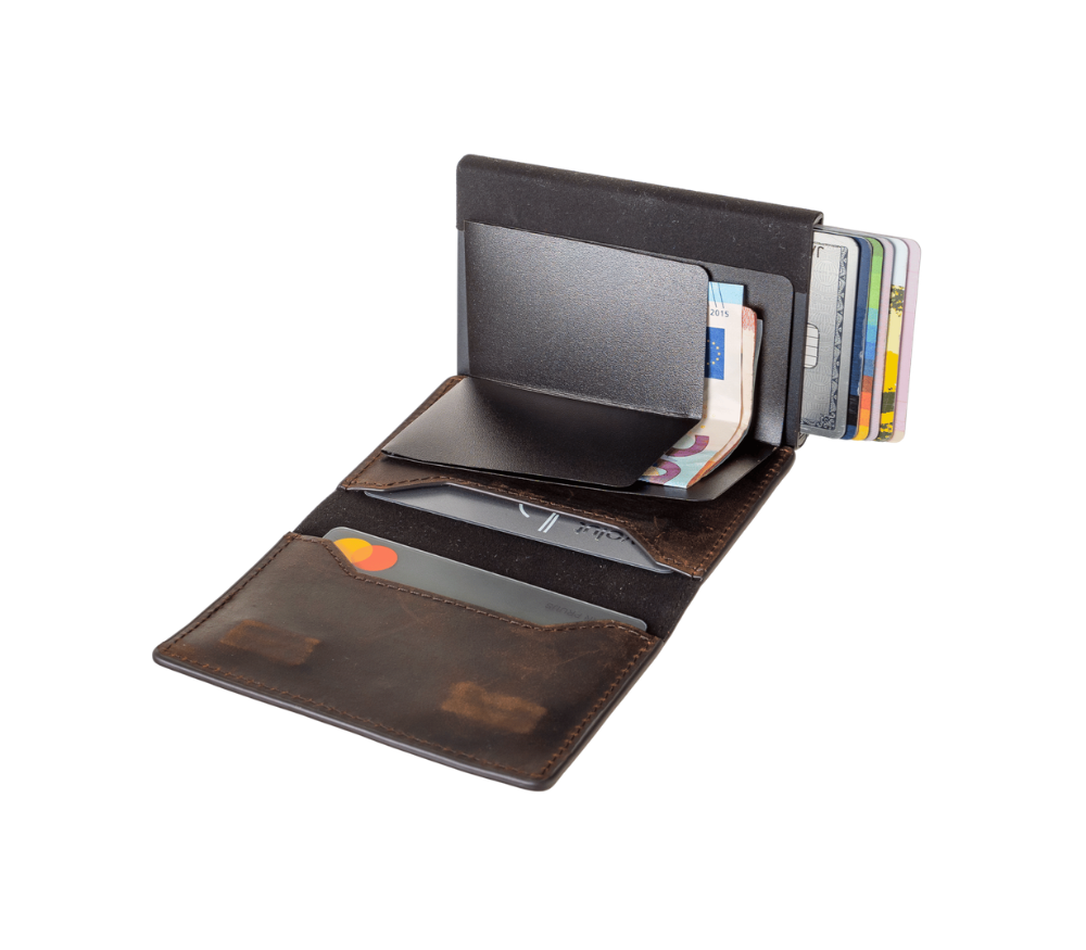 Portefeuille intelligent et compact en cuir | Monéo