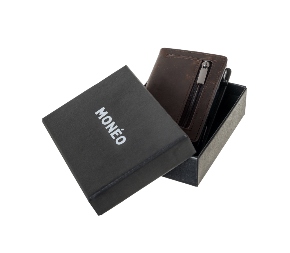 Portefeuille intelligent et compact en cuir | Monéo